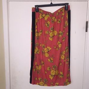 Plus Size Floral Print Skirt 3XL